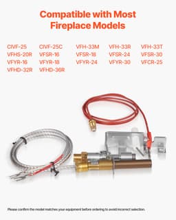 Sestava plynového zapalovače, OE 103779-01, PP231, náhrada zapalování zemního plynu NG8218 pro krb, kompatibilní s modely CIVF-25, CIVF-25CF, VFH-33M, VFH-33R, VFH-33T, VFHS-20R, VFSR-16, VFSR-18 - miniatura 12