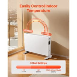 Konvekční panelový ohřívač, elektrický panelový ohřívač o výkonu 2000 W s dálkovým a dotykovým ovládáním, 3 režimy, 24hodinový časovač, stojanové nebo nástěnné provedení s ochranou proti převrácení a přehřátí pro domácnost a kancelář - miniatura 11