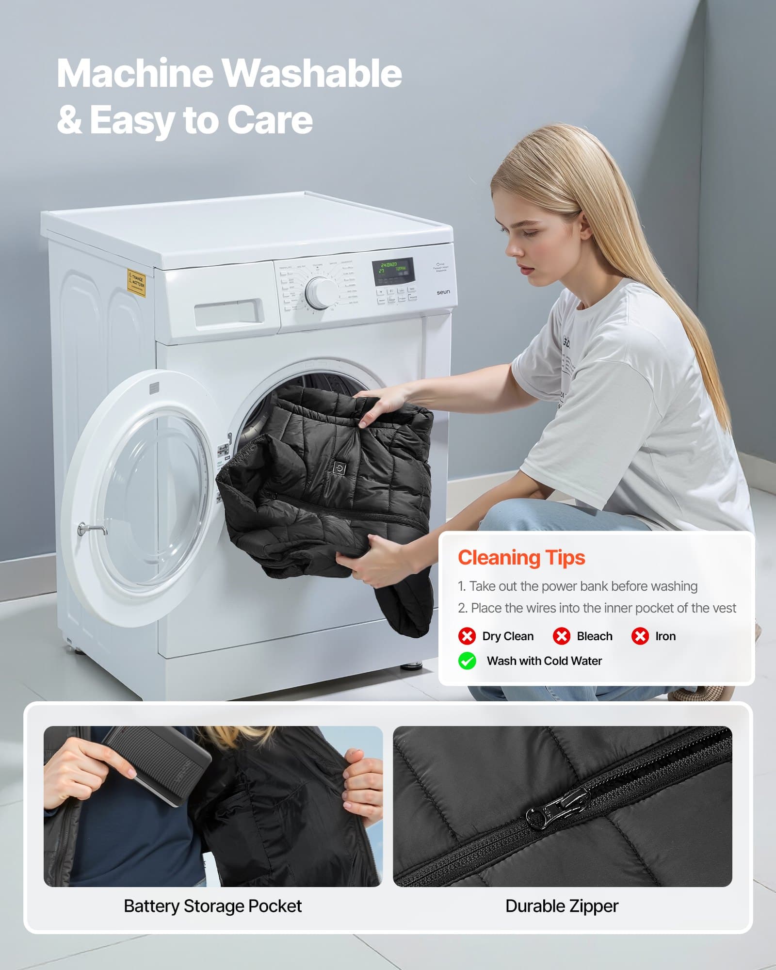 Vyhřívaná vesta, dámská elektrická vyhřívací vesta s baterií 16 000 mAh, 8 topných zón, lehká dobíjecí zimní vesta se 3 úrovněmi, pro venkovní turistiku, kempování, rybaření, lyžování, velikost S