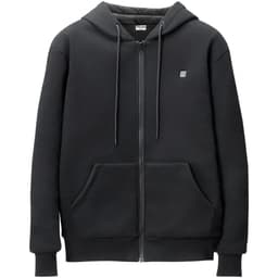 Vyhřívaná mikina s kapucí, unisex vyhřívaná mikina s baterií 7,4 V, elektrická bunda na zip s 5 topnými zónami pro muže a ženy, lehký teplý vyhřívaný venkovní svetr pro kempování, velikost L, černá - miniatura 19