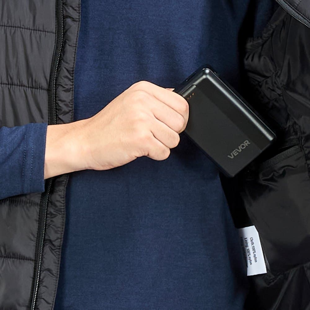 Vyhřívaná vesta, pánská elektrická vyhřívací vesta s baterií 16000 mAh, 8 topných zón, lehká dobíjecí zimní vesta se 3 úrovněmi, pro venkovní turistiku, kempování, rybaření, lyžování, velikost XL