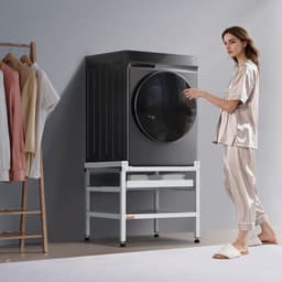 Stojan na pračku, podstavec pro pračku 25,2 x 25 palců, nosnost 136 kg, podstavec pro pračku a sušičku s podnosem, 4 nastavitelné nožičky pro zvedání praček, uhlíková ocel - miniatura 12