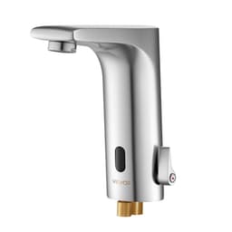 Bezdotyková umyvadlová baterie, automatická baterie s čidlem pohybu na toaletu, nastavitelná handsfree baterie pro studenou a teplou vodu s jednou rukojetí, na baterie pro trubku 9,5 mm, kartáčovaný niklový stříbro - miniatura 12