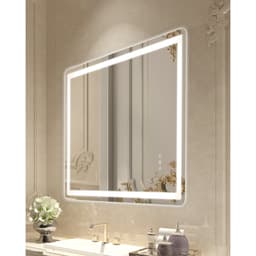 LED koupelnové zrcadlo, 70 x 100 cm LED koupelnové zrcadlo s předním a zadním podsvícením, zrcadlo s paměťovou funkcí a úpravou proti zamlžování s osvětlením, plynule stmívatelné koupelnové zrcadlo ve 3 barvách, nástěnné - miniatura 14