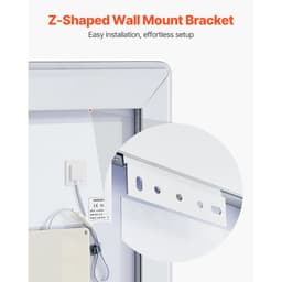 LED koupelnové zrcadlo, 50 x 70 cm LED koupelnové zrcadlo s předním a zadním podsvícením, zrcadlo s paměťovou funkcí a světly proti zamlžování, plynule stmívatelné koupelnové zrcadlo ve 3 barvách, nástěnné - miniatura 16