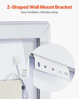 LED koupelnové zrcadlo, 50 x 70 cm LED koupelnové zrcadlo s předním a zadním podsvícením, zrcadlo s paměťovou funkcí a světly proti zamlžování, plynule stmívatelné koupelnové zrcadlo ve 3 barvách, nástěnné - miniatura 21