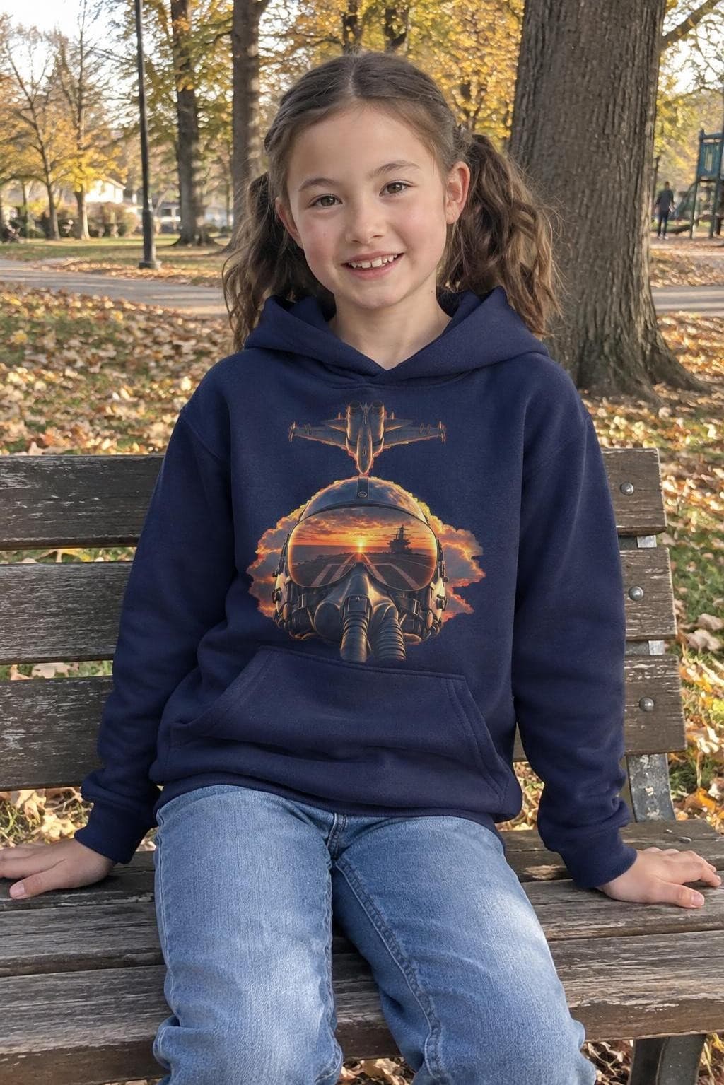 Top Gun – Střemhlav – dětská mikina s kapucí a potiskem (F.O.L. Classic Kids Hooded Sweat)