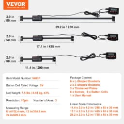 Digitální odečet s lineárním měřítkem 15,2 cm, 30,5 cm a 61 cm, 3osý displej DRO - miniatura 11