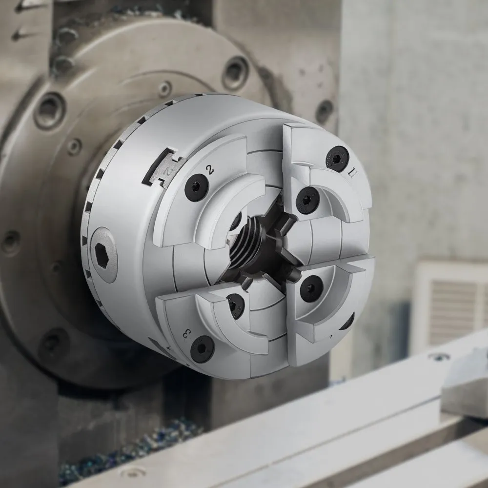 Soustružnické sklíčidlo KP2-3/4, 4čelisťové, průměr 2,75", kovové sklíčidlo pro soustruhy, příslušenství pro soustruhy, samostředící nástroj, pro soustruhy, přesné obrábění, brusky, frézky