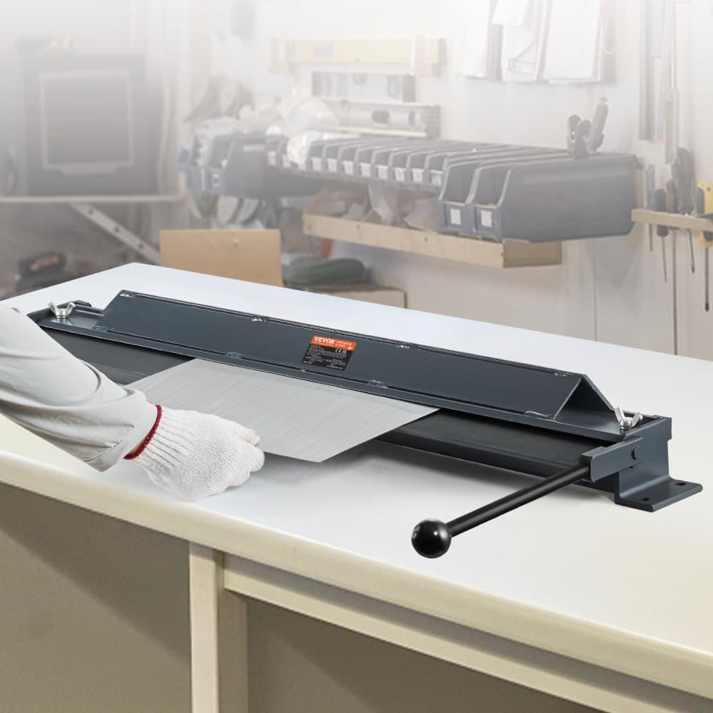 Ohýbačka plechů s boxem a pan brzdou, 910 ± 10 mm, 0-130 stupňů, přenosná mini ohýbačka plechů s rukojetí z nízkouhlíkové oceli o tloušťce 20 gauge a hliníku o tloušťce 14 gauge, pro ohýbání plechů