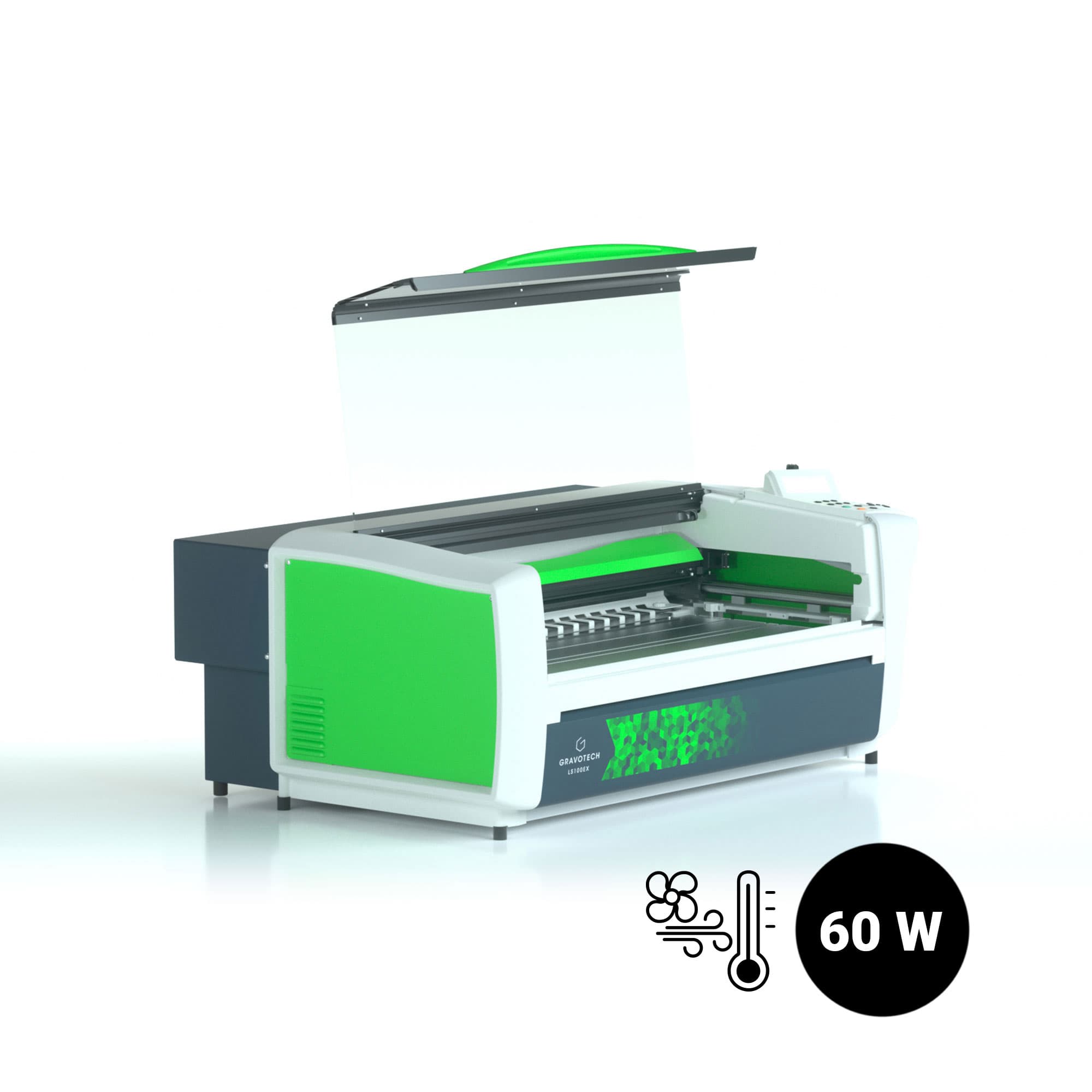 Gravotech LS100EX CO2 laserový gravírovací stroj, 60wattový CO2 laser s chlazením vzduchem