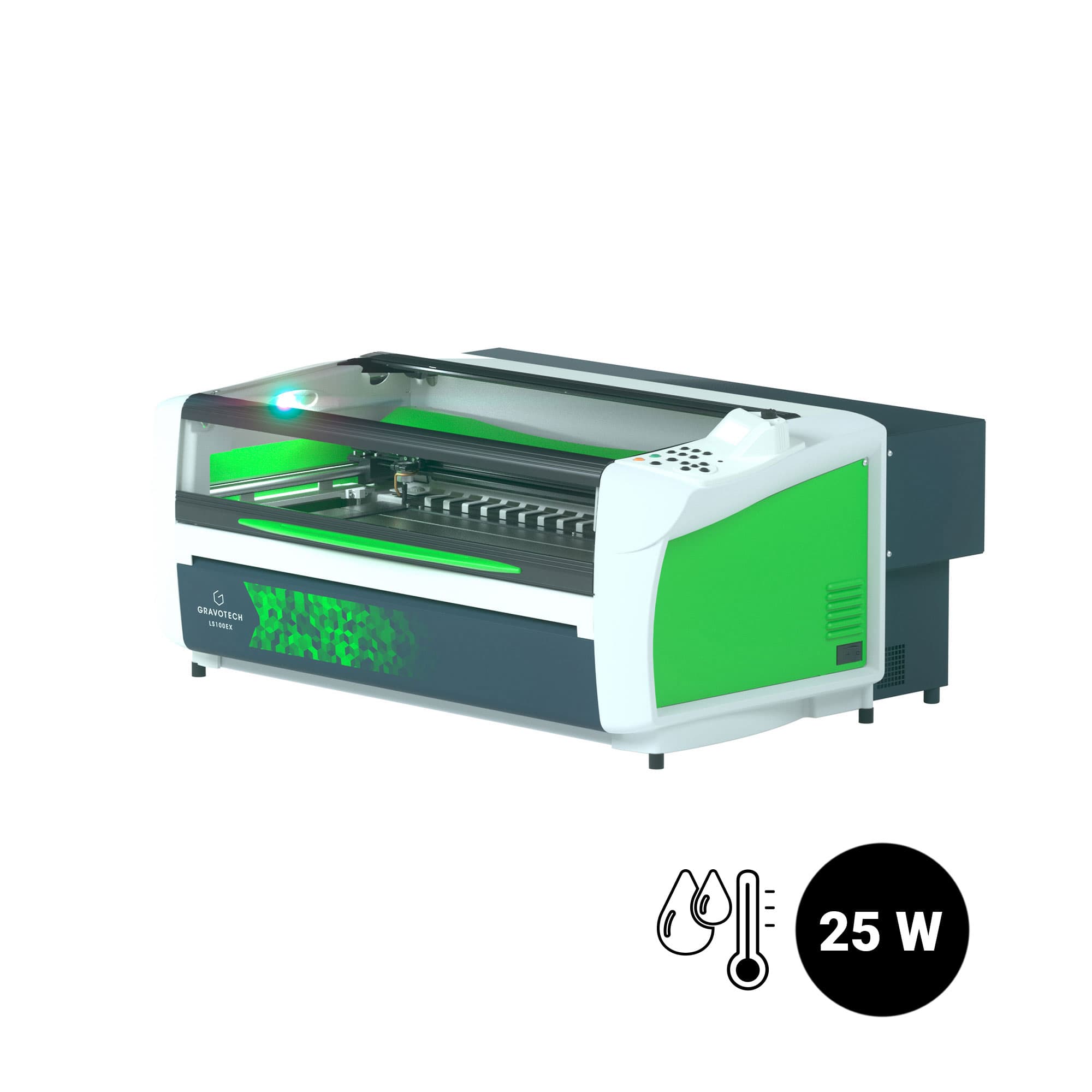 Gravotech LS100EX CO2 laserový gravírovací stroj, 25wattový CO2 laser s vodním chlazením