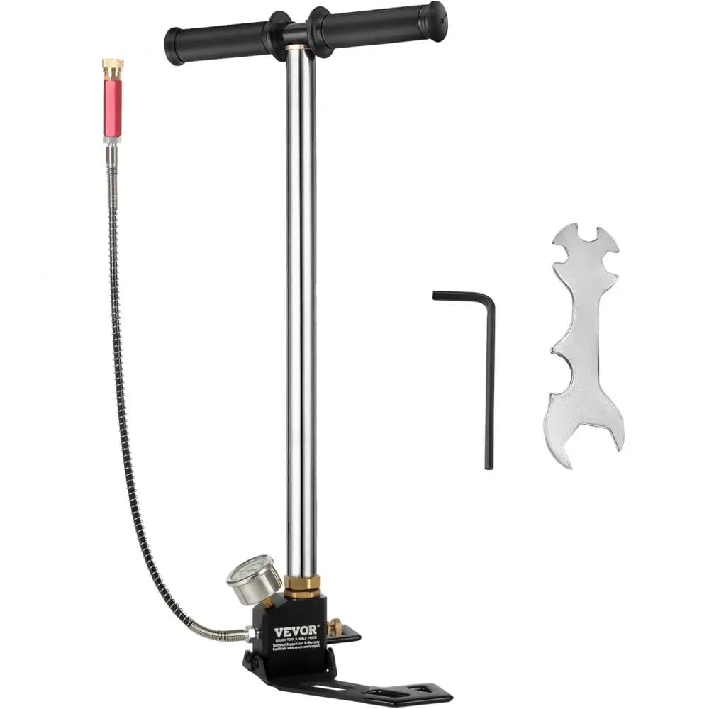 3stupňová ruční pumpa s třmenem, třmenová pumpa 4500 psi (0-30 MPa), vzduchovka, pušková pumpa, plnící a nabíjecí třmen, ruční PCP pumpa, vzduchovky z vysoce kvalitní nerezové oceli 301