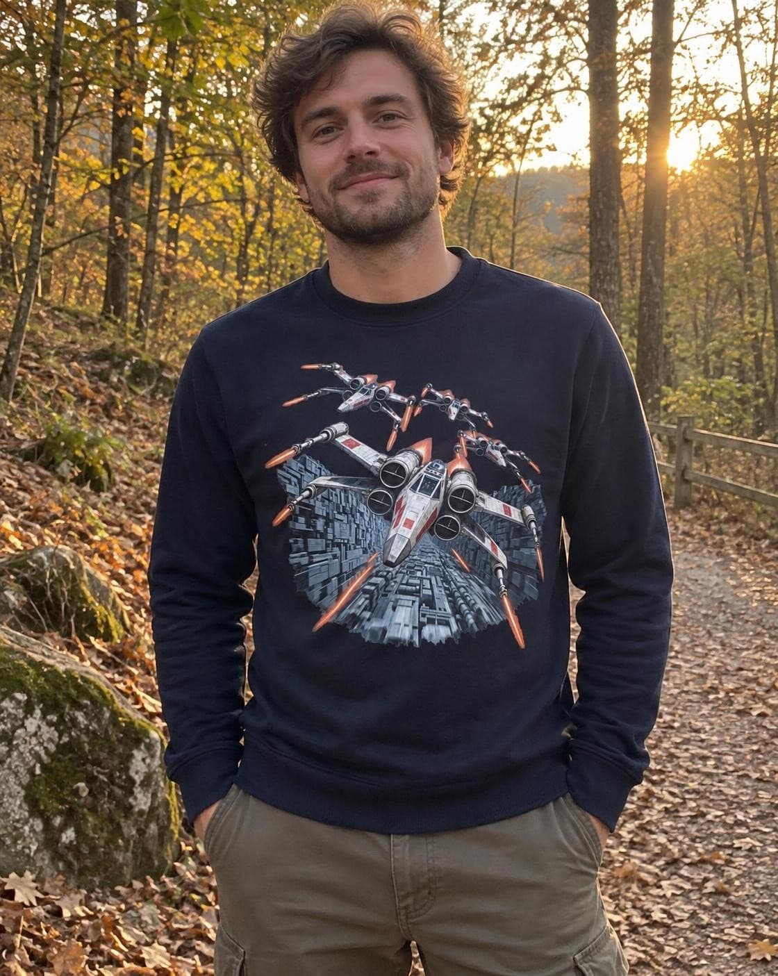 Star Wars – Let příkopem – pánská mikina s potiskem (B&C #Set In)