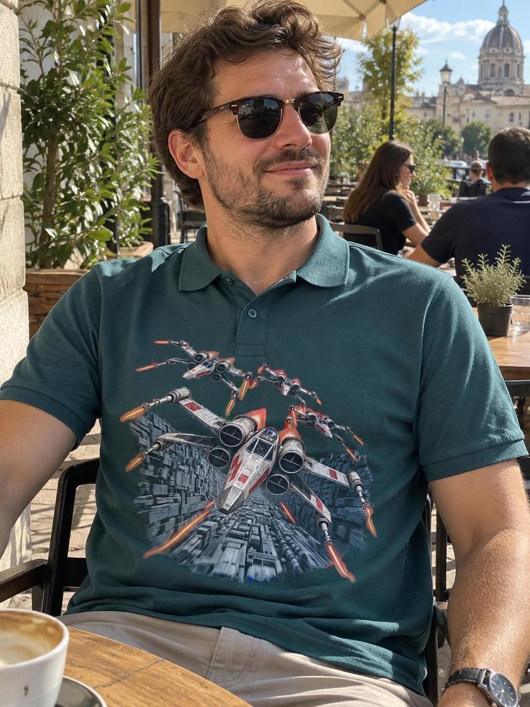 Star Wars – Let příkopem – piqué polo z těžké bavlny s potiskem (B&C My Polo 210)
