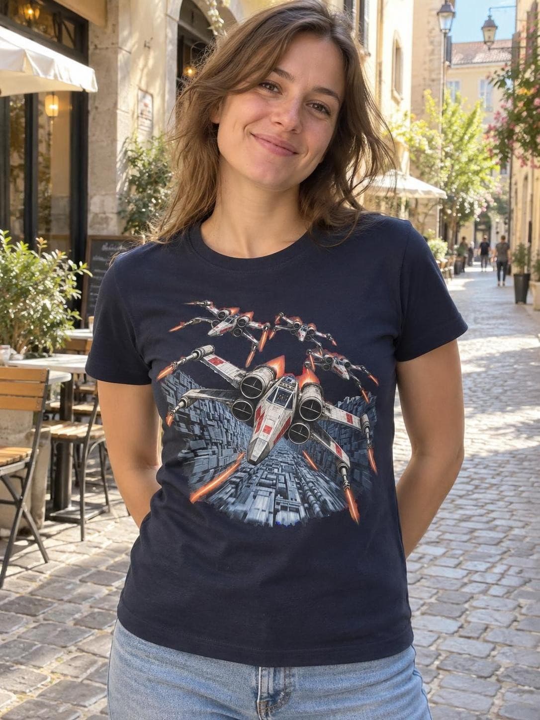 Star Wars – Let příkopem – dámské tričko z těžké bavlny s potiskem (SOL'S Imperial Women)