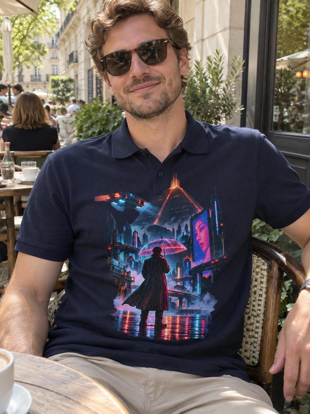 Blade Runner – Neonový déšť – piqué polo z těžké bavlny s potiskem (B&C My Polo 210)