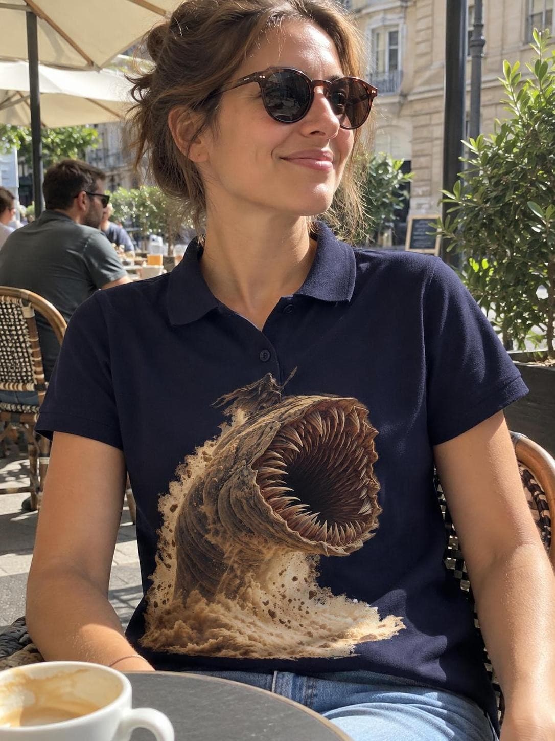 Duna – Pouštní červ – dámské piqué polo s potiskem (SOL'S Pulse Women)