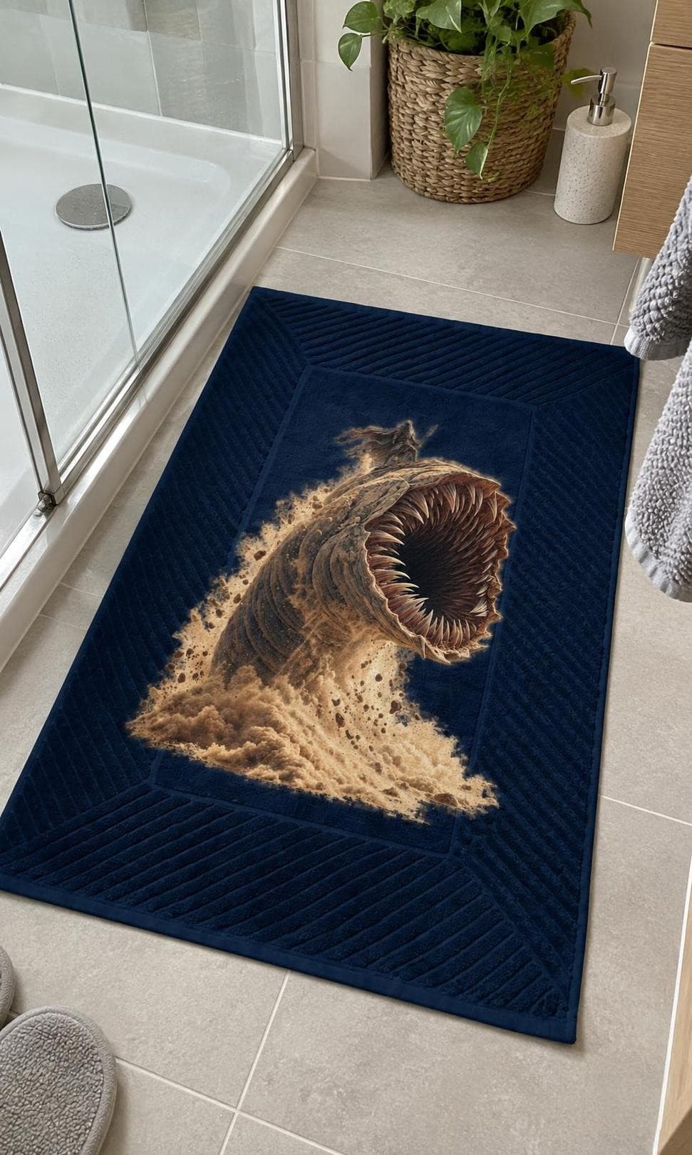 Duna – Pouštní červ – koupelnová rohož s potiskem (The One Bathmat 80)
