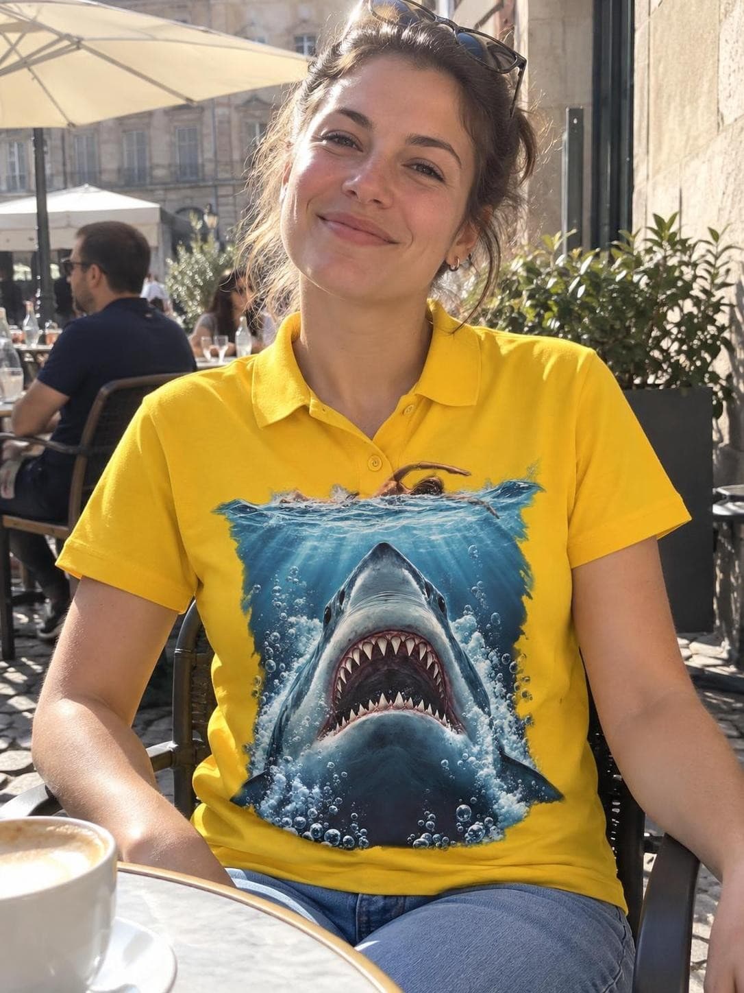 Čelisti – Stín pod hladinou – dámské piqué polo s potiskem (SOL'S Pulse Women)