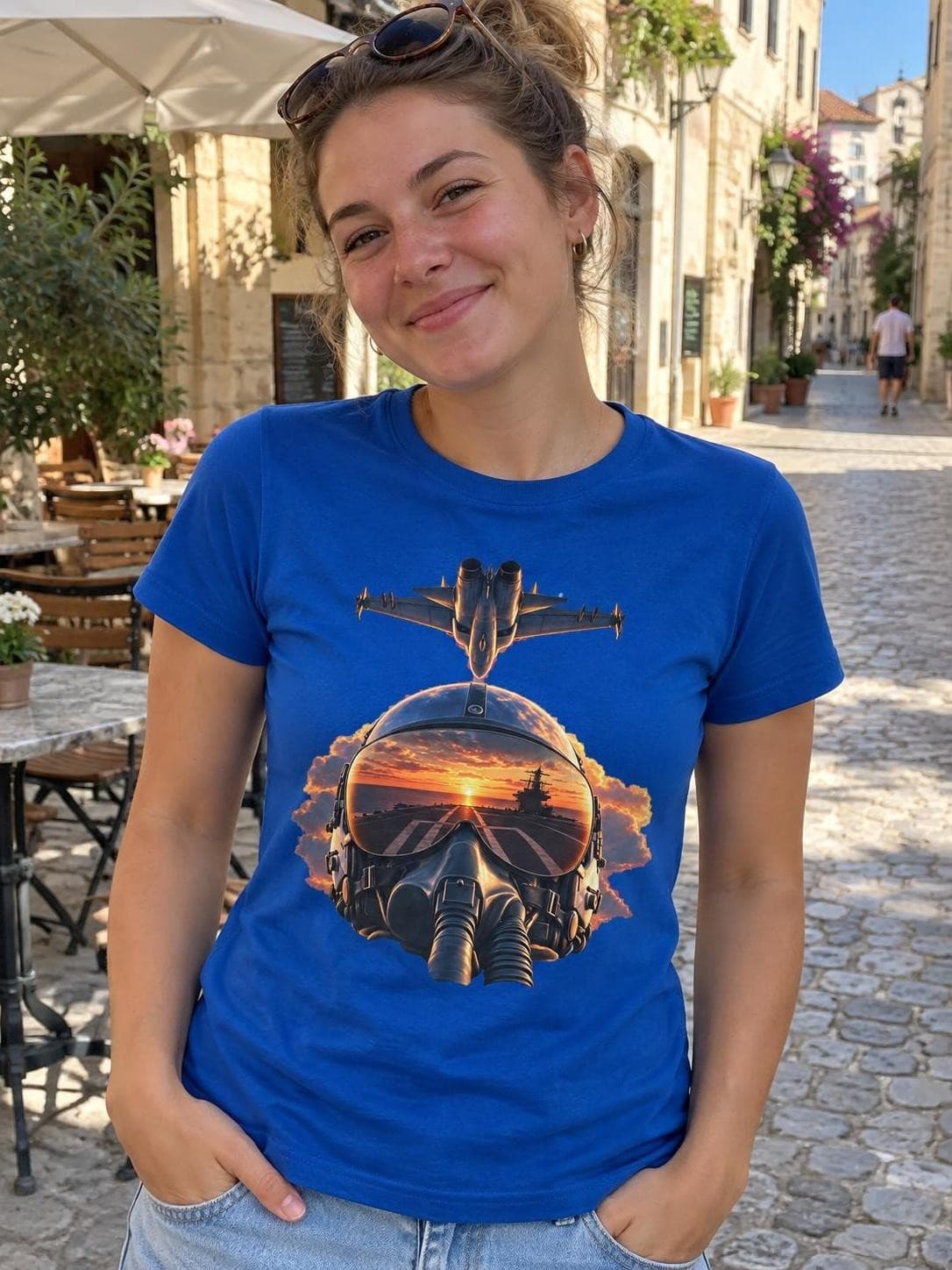 Top Gun – Střemhlav – dámské tričko z těžké bavlny s potiskem (SOL'S Imperial Women)