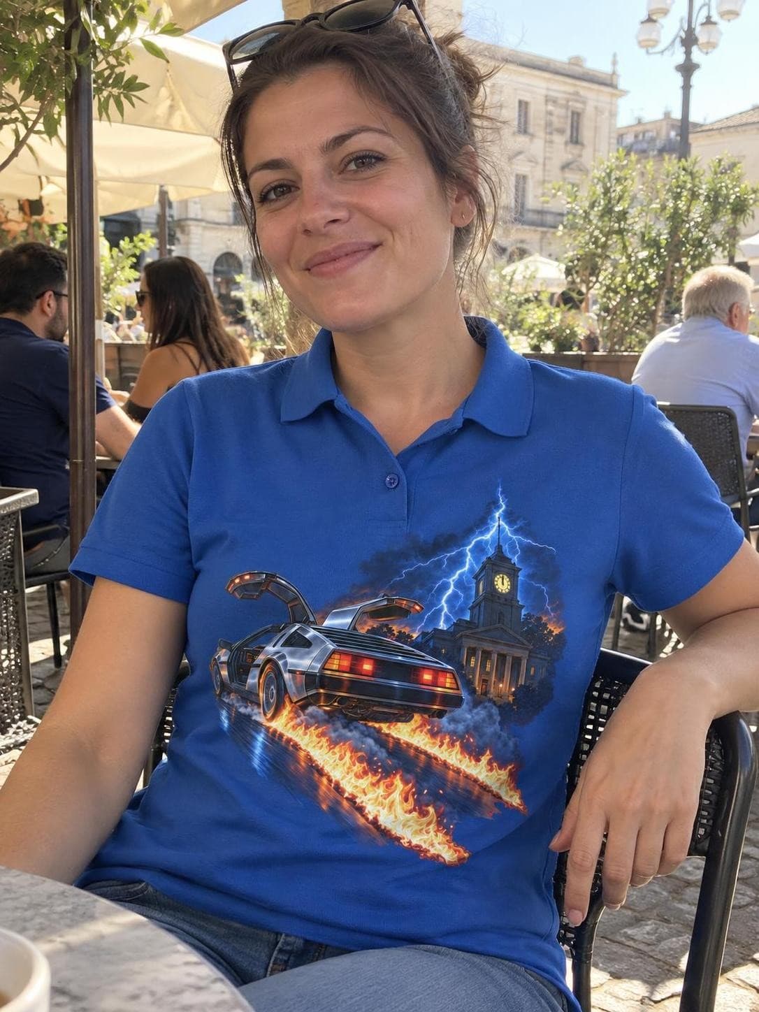 Návrat do budoucnosti – Time Machine 1985 – dámské piqué polo s potiskem (SOL'S Pulse Women)