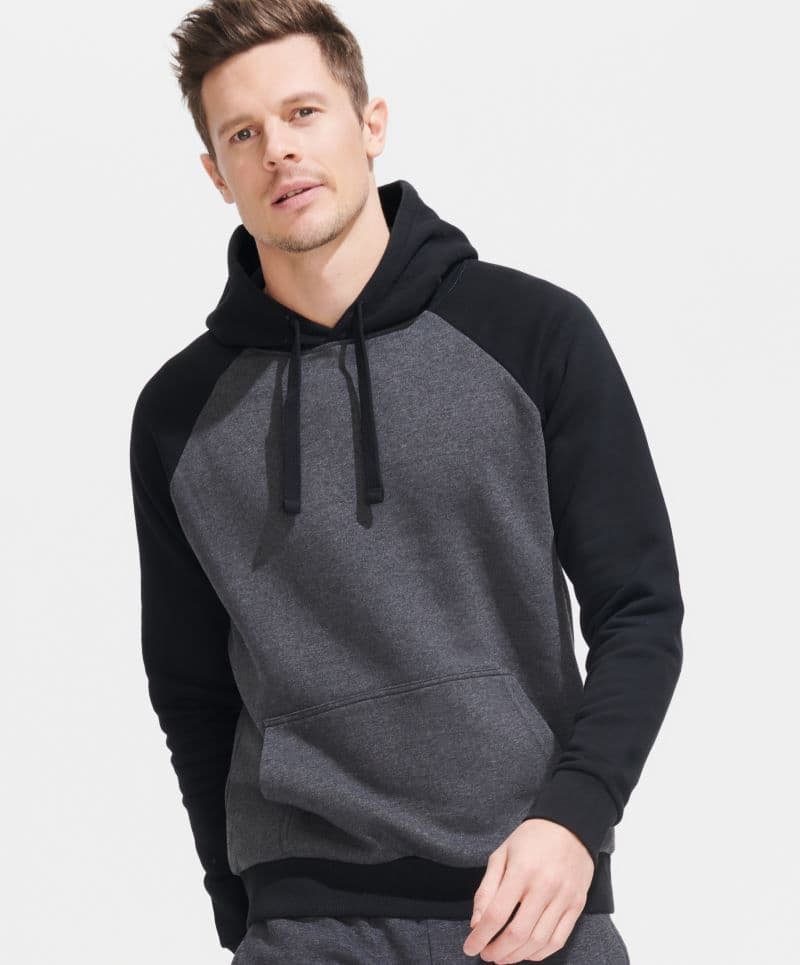SOL'S | Seattle - Unisex 2-barevná raglánová mikina s kapucí